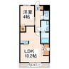 ルーエンハイム久具 1LDKの間取り