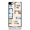 ルーエンハイム久具 1LDKの間取り