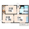 ヴィラエスポワール 2DKの間取り