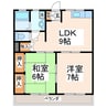 大坪ニュータウン 2LDKの間取り