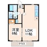 ニューシティ白山Ｂ 1LDKの間取り