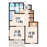 サンテミリオンＢ 2DKの間取り
