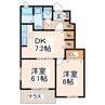 サンテミリオンＢ 2DKの間取り