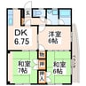 レジデンス新町 3DKの間取り