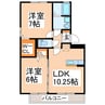 プレジュール 2LDKの間取り