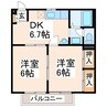 エクセレント142 2DKの間取り