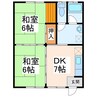 築籠ハイツ 2DKの間取り