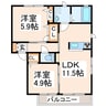 ガーデンコート 2LDKの間取り