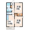 サンモール愛花 2DKの間取り