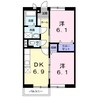 サンモール愛花 2DKの間取り