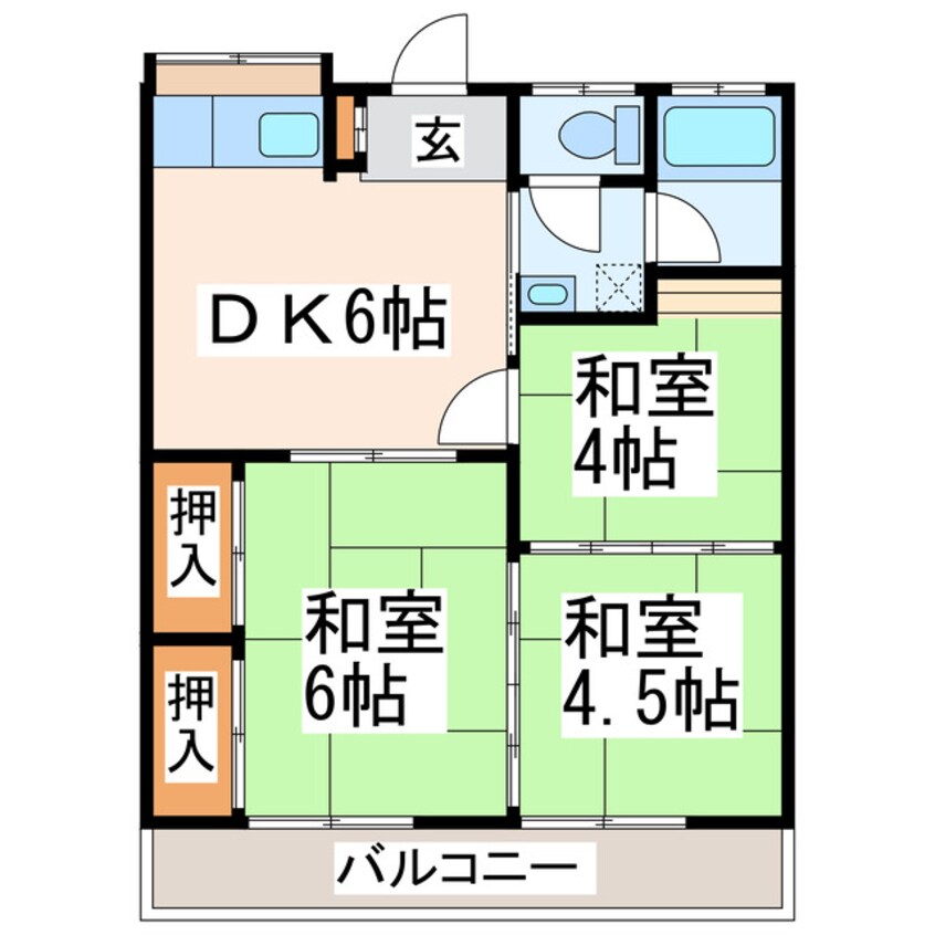 間取図 コーポ宇賀岳Ａ