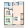 コーポ宇賀岳Ｂ 2LDKの間取り