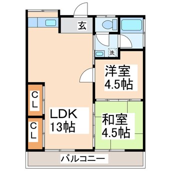 間取図 コーポ宇賀岳Ｂ