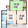 コーポ花園 2DKの間取り