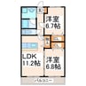 Une　Lumiere　～ﾕﾝﾇ･ﾙﾐｴｰﾙ～ 2LDKの間取り