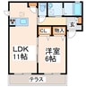 セントレール北段原 1LDKの間取り