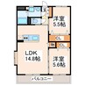 アーバンクレストⅡ 2LDKの間取り