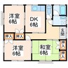 古城パル 3DKの間取り