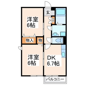間取図 ソレアードハイム高柳Ｂ