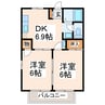 ニューシティ白山Ａ 2DKの間取り