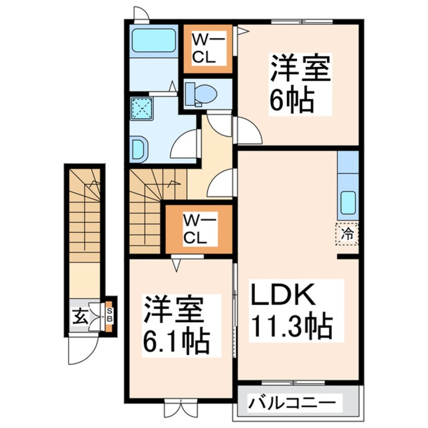 間取図 エステート松山Ｂ