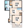 産交バス（宇土市）/上松山 徒歩3分 1階 築22年 2DKの間取り