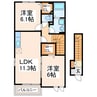 リアフラントⅡ 2LDKの間取り