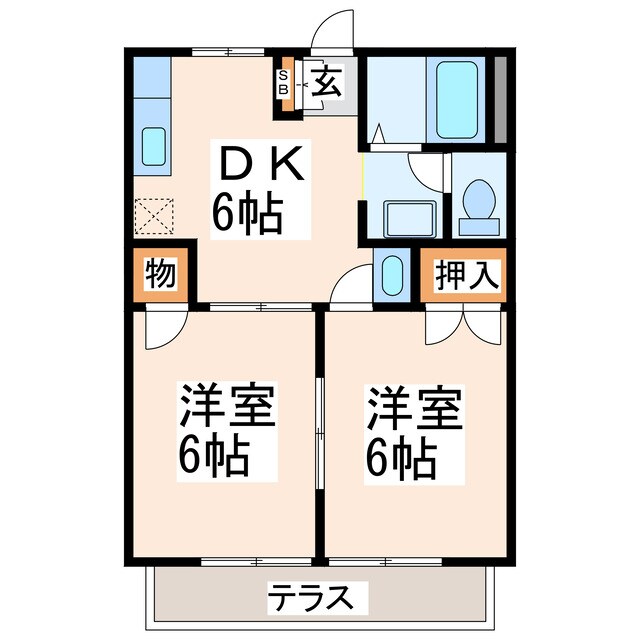 間取り図 リバーサイド曲野Ｂ