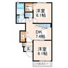 オープラージュＢ 2DKの間取り