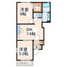 グレースフルＡ 2DKの間取り