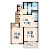 鹿児島本線/富合駅 徒歩18分 1階 築14年 2DKの間取り