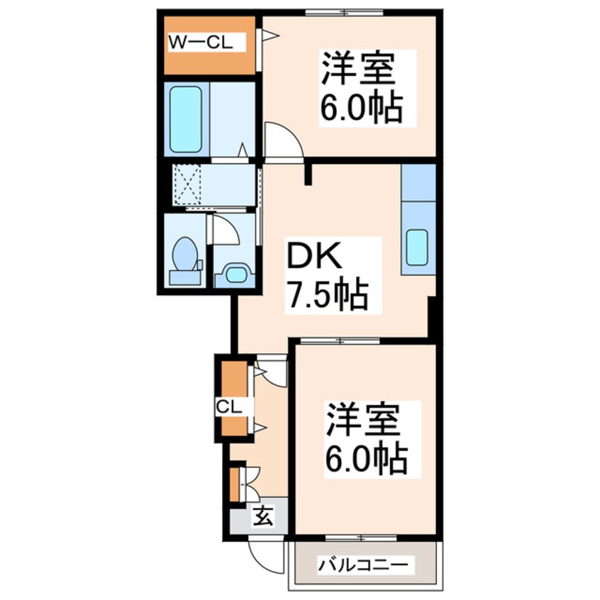 間取図 産交バス（宇土市）/花園橋 徒歩17分 1階 築9年