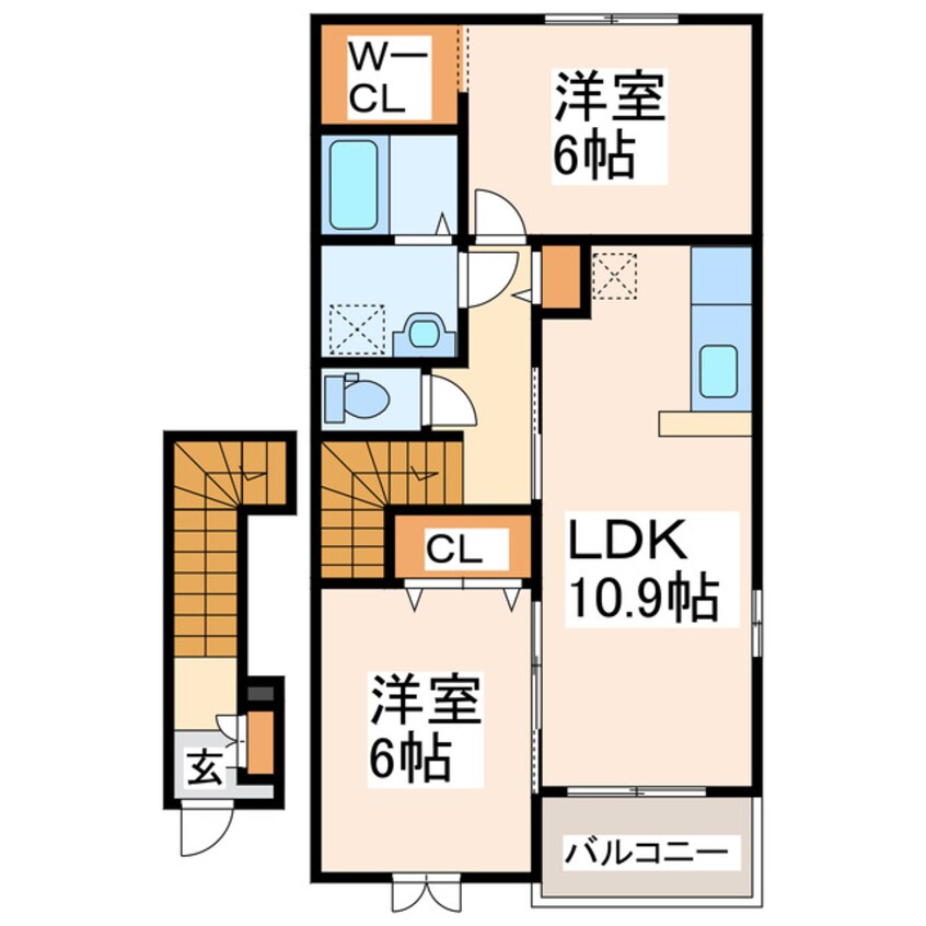 間取図 産交バス（宇土市）/花園橋 徒歩17分 2階 築10年