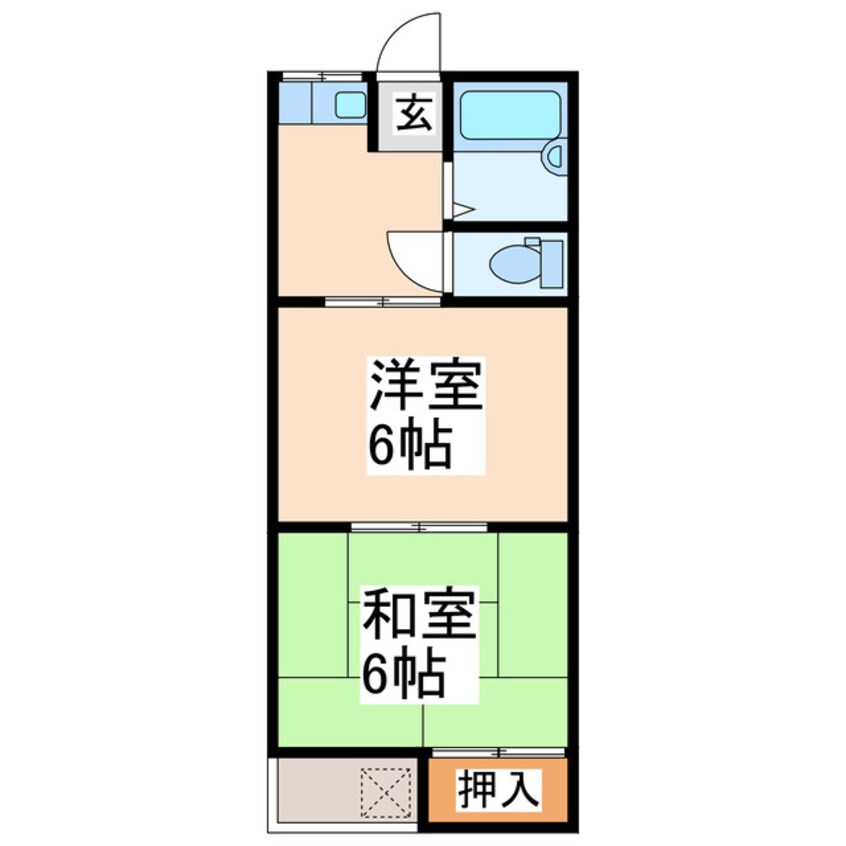 間取図 コーポチェリー松橋Ａ・Ｂ