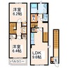 エルミタージュ 2LDKの間取り