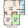 エスポアール松橋 2LDKの間取り