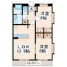 アマランス曲野 2LDKの間取り