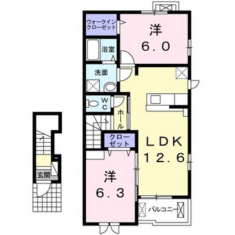 間取図 鹿児島本線/松橋駅 徒歩33分 2階 築6年