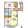 タウニー上ノ原 2LDKの間取り