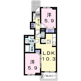 間取図 鹿児島本線/松橋駅 徒歩24分 1階 築5年