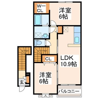 間取図 鹿児島本線/松橋駅 徒歩28分 2階 築5年