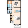 プリムラ・パラッツォA 1LDKの間取り
