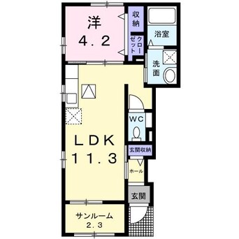 間取図 鹿児島本線/松橋駅 徒歩9分 1階 築4年