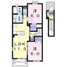 フロー　デ　セリシール　Ⅱ 2LDKの間取り