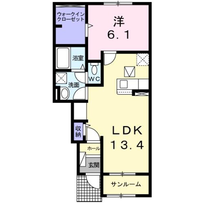 間取図 鹿児島本線/松橋駅 徒歩42分 1階 築3年