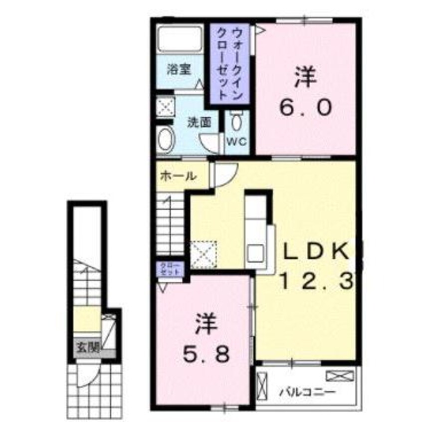 間取図 鹿児島本線/宇土駅 徒歩32分 2階 築3年