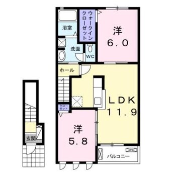 間取図 鹿児島本線/宇土駅 徒歩41分 2階 築3年