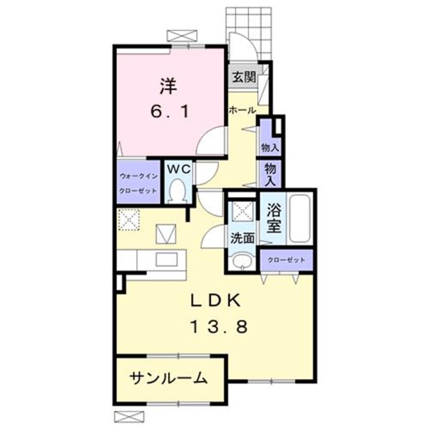 間取図 鹿児島本線/松橋駅 徒歩15分 1階 築3年