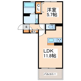 間取図 パストラル松橋Ⅱ