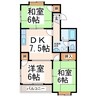 若草ハイツ 3DKの間取り